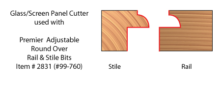 Optional Glass/Screen Panel Cutter for use with Premier Adjustable Rail & Stile Bits