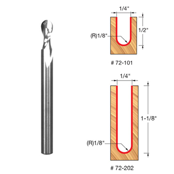 Up Cut Spiral Ball Nose Router Bits