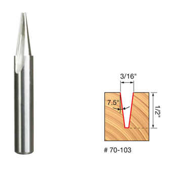 7.5° X 3/16" ENGRAVING V-GROOVE