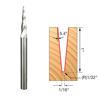 5.4° X 1/16" Tapered Ball Tip