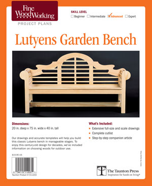 Lutyens Garden Bench Project Plan