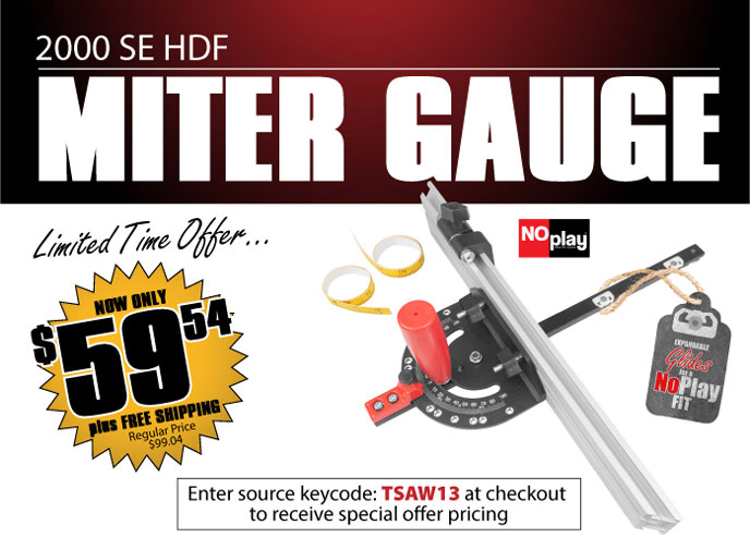 NoPlay Miter Gauge 2000 SE HDF