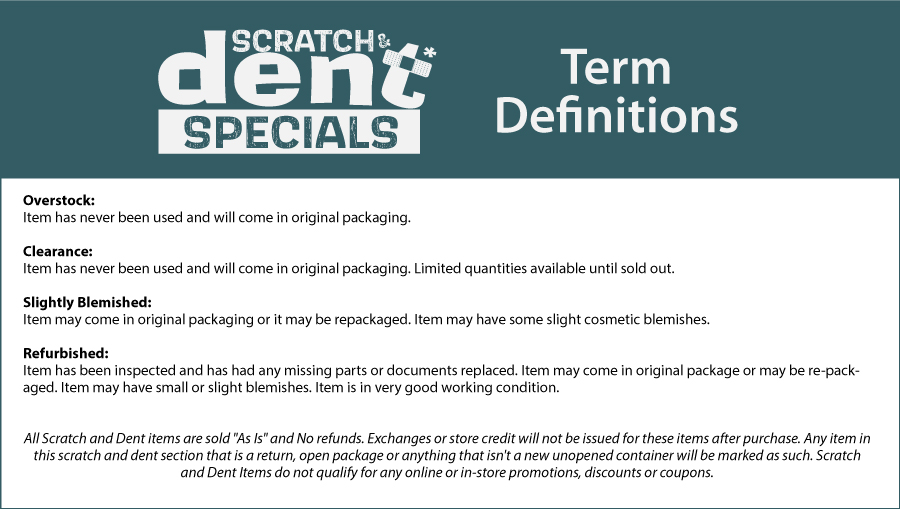 Scratch and Dent Terms and Conditions