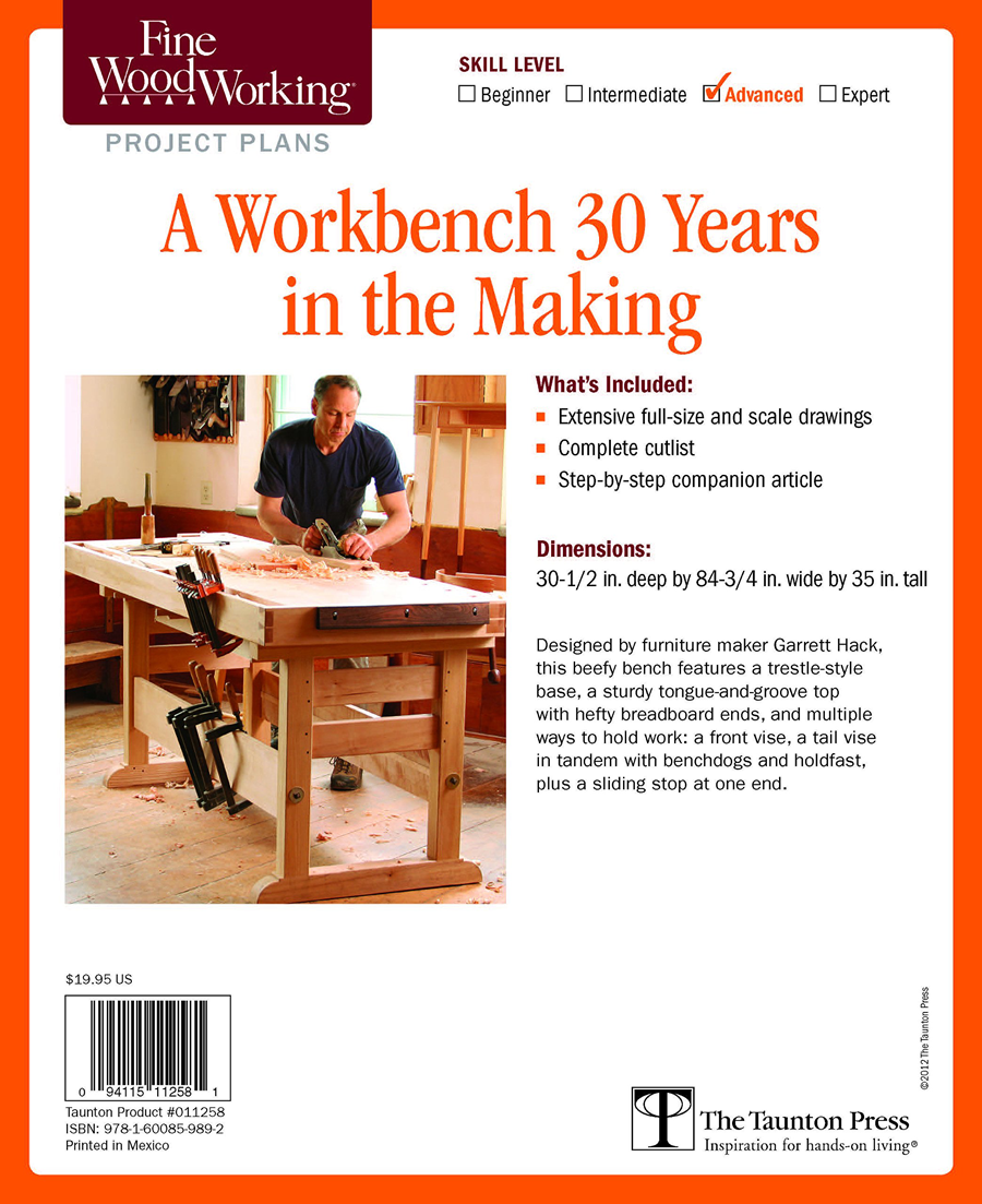 Fine Woodworking's<br> A Workbench 30 Years in the Making Plan