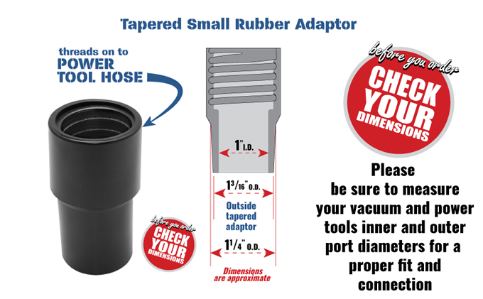 Small Tapered Rubber Hose Adapter